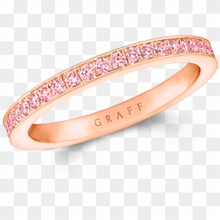 Round Pink Brilliant Cut Diamond In Rose Gold Eternity - Ring, HD Png Download