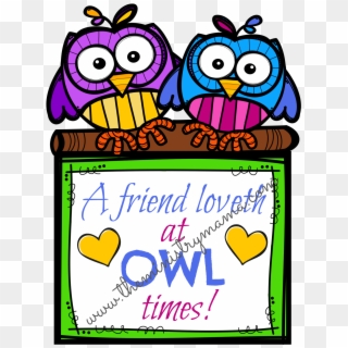 The Owls Have Two Different Sayings, “a Friend Loveth - Clip Art Frame Owl, HD Png Download