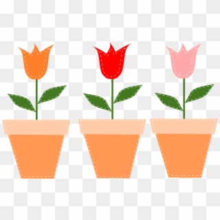 Flower Pots Pots Tulips Flowers Png Image - Flower Pot Clipart Png, Transparent Png