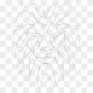 Clipart Polygonal Lion - Line Art, HD Png Download