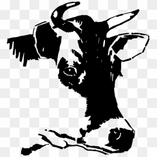 Cow Head Face Dairy Livestock Png Image - Clipart Black And White Cow, Transparent Png