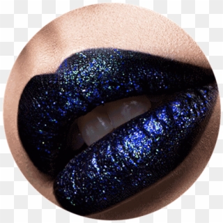 Dark Blue Glitter Lipstick, HD Png Download