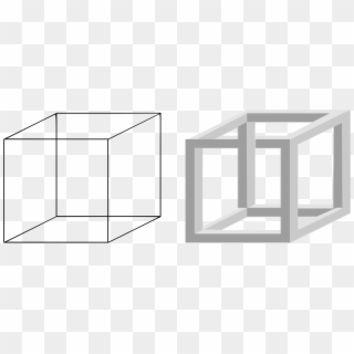 Vector Black And White Library Clipart Necker And Impossible - Necker Cube, HD Png Download
