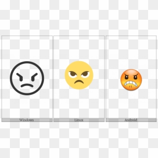 Angry Face On Various Operating Systems - Smiley, HD Png Download