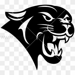 Clip Black And White Stock Black Panther Drawing - Panther Head, HD Png Download