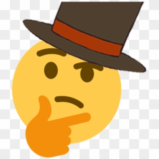 Thinking Face Emoji - Thinking Emoji With Hat, HD Png Download