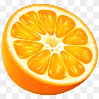 Mandarin Clipart Half Orange - Half Orange Clipart, HD Png Download