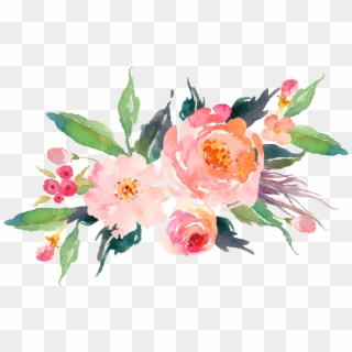 Original Web 0nly Bunch Of Flowers, Peach Flowers, - Pink Watercolour Flowers Png, Transparent Png