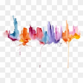 Abstract Watercolor Png Clipart - Watercolor New York Skyline Png, Transparent Png