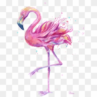 Click And Drag To Re-position The Image, If Desired - Flamingo Watercolor Olga Shvartsur, HD Png Download
