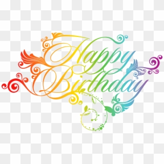 Calligraphy Colorful Happy Bday, HD Png Download