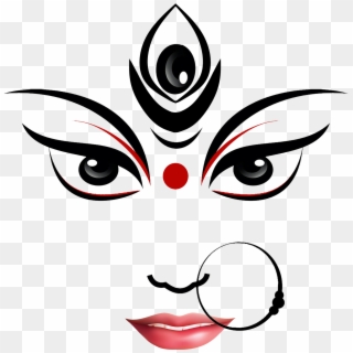 Durga Puja Logo - Durga Maa Face Png, Transparent Png
