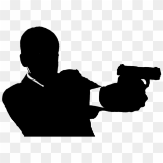 Transparent Man With Gun Silhouette, HD Png Download