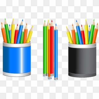 Colored Pencil Cup Drawing Clip Cartoon Ⓒ - Colour Pencil Clipart, HD Png Download