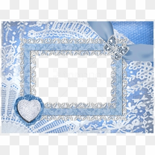 Free Png Heart And Butterfly Jewellery Blue Transparent - Blue Frame Transparent Background, Png Download