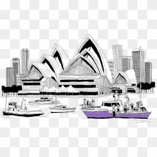 Sydney Opera House City - Bản Vẽ Nhà Hát Opera Sydney, HD Png Download