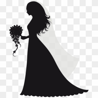Personalized Bride Groom With Their Child Silhouette - Bridal Shower Bride Silhouette, HD Png Download