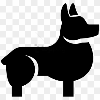 Free Png There Is A Small Dog Standing With It's Head - Black Corgi Icon, Transparent Png