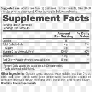 Beauty Sleep Supplement Facts - Lit Af Pre Workout, HD Png Download