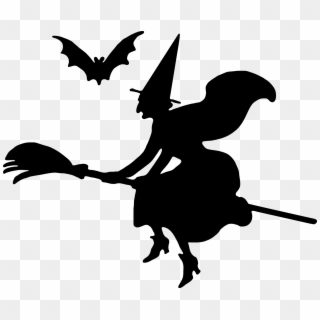12 Fairy Silhouette Vector Art Images - Halloween Witch On Broomstick, HD Png Download