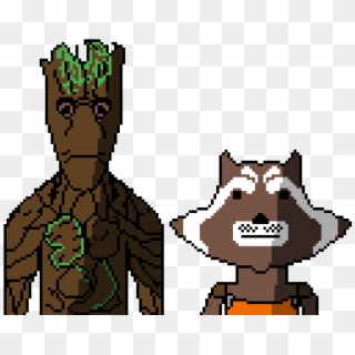 Groot And Rocket Racoon , Png Download - Cartoon, Transparent Png