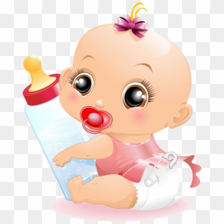Baby Food Infant Bottle Child Free Clipart Hq Clipart - Bebe Con Biberon Dibujo, HD Png Download