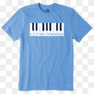 Men's Piano Keys Crusher Tee - Life Is Good T Shirts, HD Png Download
