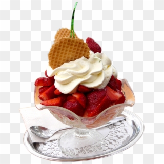 Fruit Ice Cream Fruit Cups Cream Png Image - Coppe Gelato E Fragola, Transparent Png
