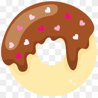 Chocolate Heart Doughnut - Donut Clipart Png, Transparent Png