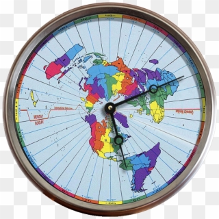 Greenwich Mean Time Zones Flat Earth Map 24 Hour Clock - Flat Earth Time Zone Map, HD Png Download