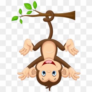 Monkey Cartoon Free Photo Png Clipart - Cartoon Monkey Hanging From Tree, Transparent Png