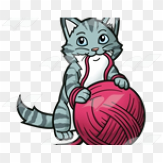 Kittens Clipart Ball Yarn - Cartoon, HD Png Download