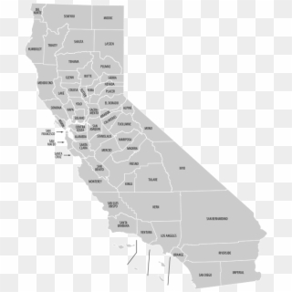 An Enlargeable Map Of The 58 Counties Of The State - California County Map, HD Png Download