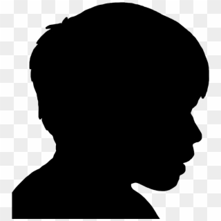 Face Silhouettes Of Men, Women And Children - Silhouette Of Boys Face, HD Png Download