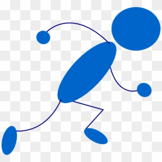 Stick Figure Running - Blue Stick Man Running, HD Png Download