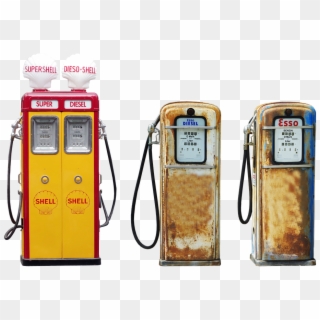 Pump, Petrol, Shell, Esso Rust, Retro, Diesel, Hose - Gas Pump, HD Png Download