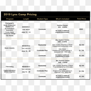 2019 Lynx Camp Pricing Vf, HD Png Download