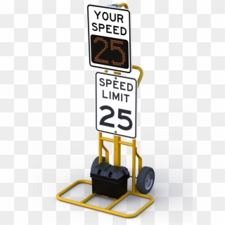 Speed Limit Sign Clipart Radar Speed Sign Signage - Post Mounted Radar Speed Sign, HD Png Download