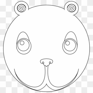 Cute Bear Head Black White Line Art Christmas Xmas - Cartoon, HD Png Download