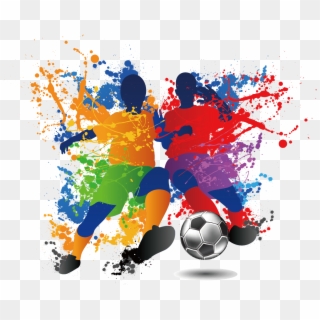 Crazy Coated Color Football Illustration Player Futsal - Splatter, HD Png Download