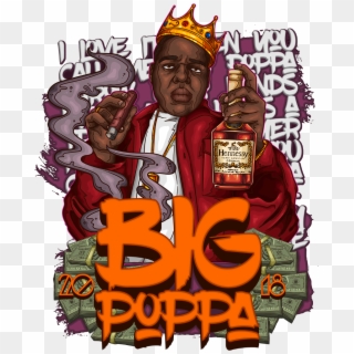 #bigpoppa #notoriousbig #biggiesmalls #cartoon #2018 - Biggie Smalls Red Poster, HD Png Download