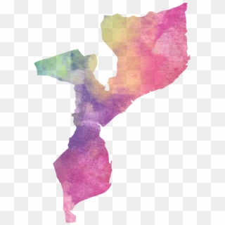 Rainbow Watercolor Silhouette Of Mozambique - Watercolor Paint, HD Png Download