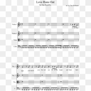 Love Runs Out Sheet Music Composed By Arr - Young Blood Trumpet Sheet Music, HD Png Download