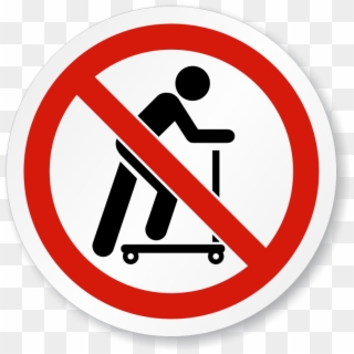 No Scooters Iso Prohibition Sign - No Me Gusta Patinar, HD Png Download