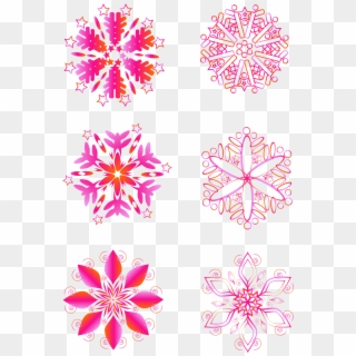 Pink Snowflake Winter Elements Gradient Png And Vector - Геометрия Цветы, Transparent Png
