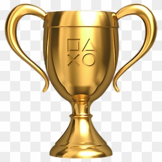 #gold #game #playstation #trophy #freetoedit - Trophy Ps3, HD Png Download
