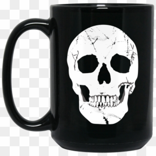 White Skull Skeleton Halloween-1 15 Oz - Funny Pierogi, HD Png Download