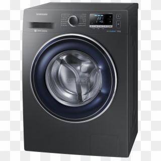 Front Loader Washing Machine Transparent Image - Samsung Ecobubble Ww80j5555fw 8kg, HD Png Download