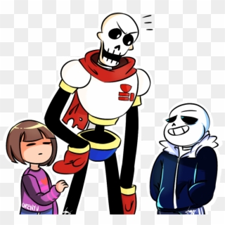 Frisk And By - Undertale Papyrus Sans And Frisk, HD Png Download