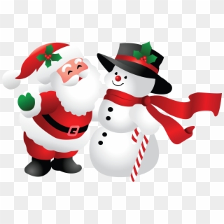 Snowman Christmas Cliparts - Snowman And Santa Claus, HD Png Download